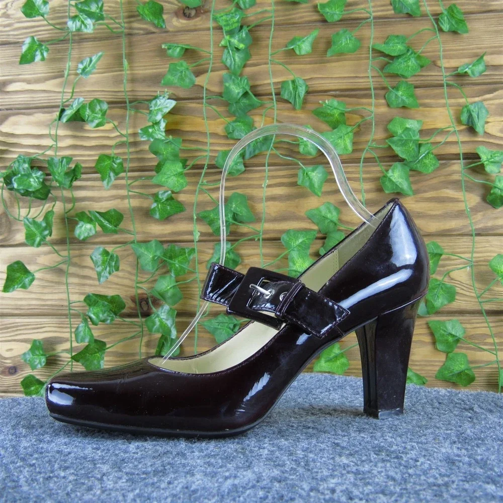 Franco Sarto Women Tenor Mary Jane Brown Patent Leather Pump 8 Gently Used 2025